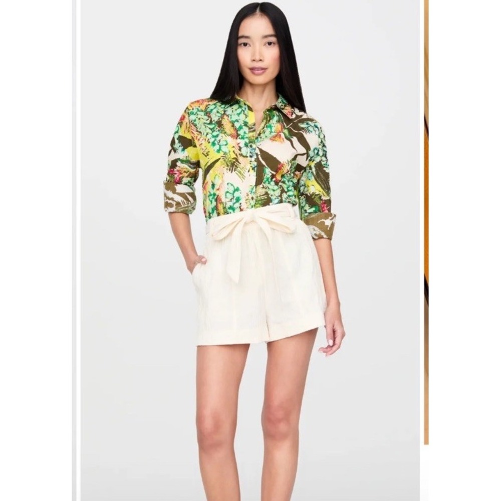 $268 MARIE OLIVER Women's Cotton Nico Abstract Art To‎ Wear Artsy Top Museum S